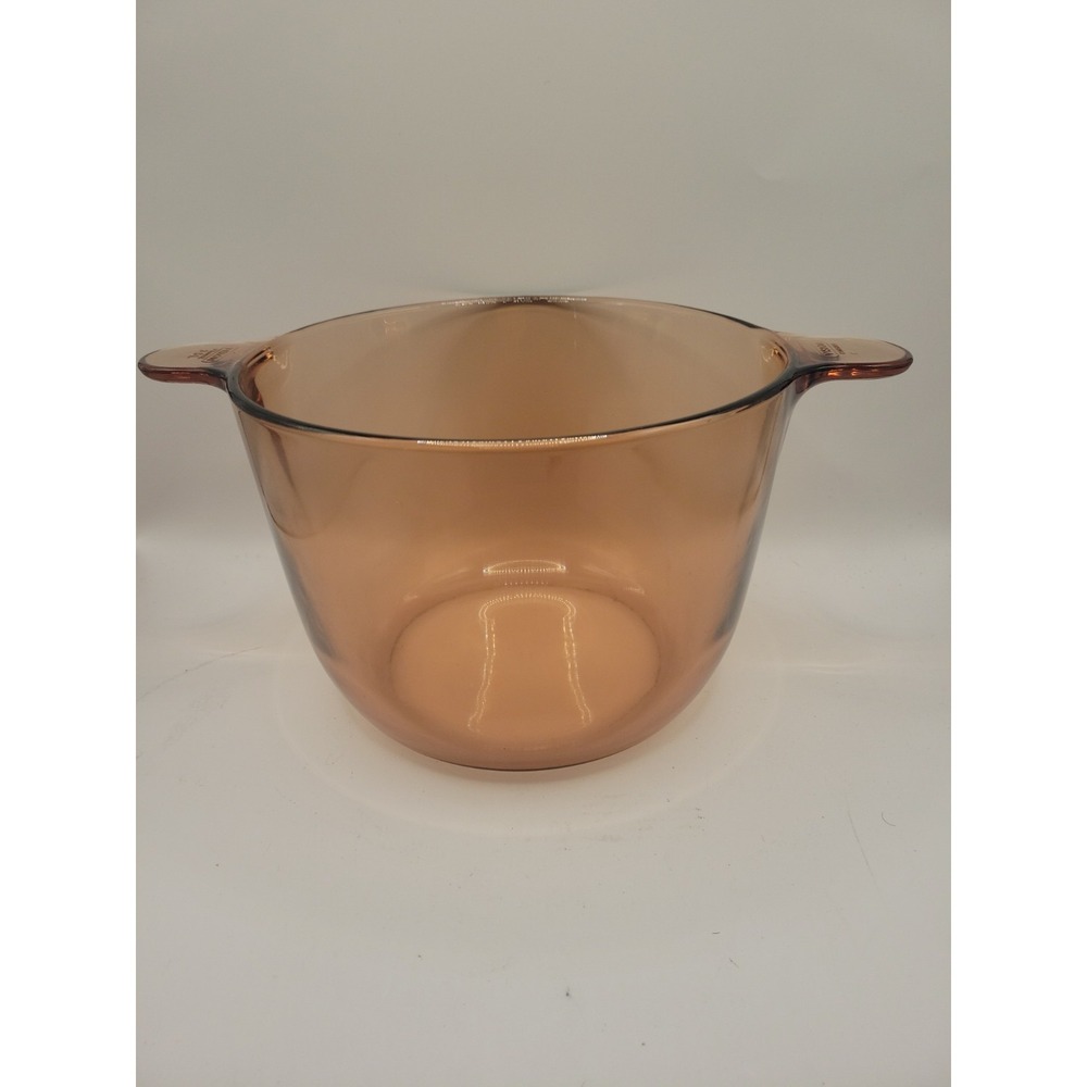 Vintage Corning Visions Amber Glass 3.5L Dutch Oven Casserole Pot Made In France